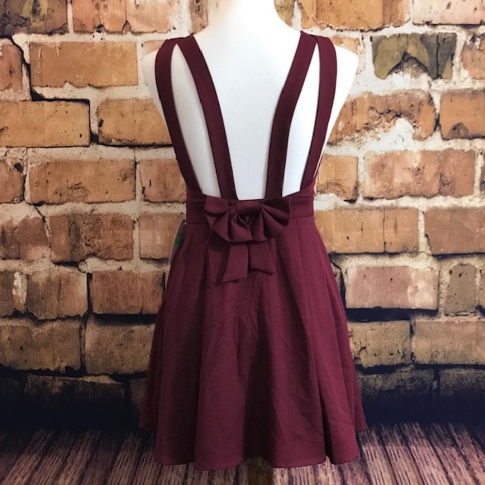 After Market Burgundy Open Back Dress, NWT - Picture 2 of 5